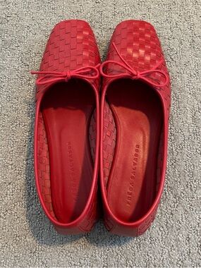 Freda Salvador Jada Handwoven Ballet Flat in Crimson Red - Size 8.5